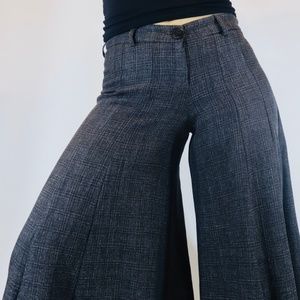 Vintage 90’s Plaid Wool Flowy Flare Pants